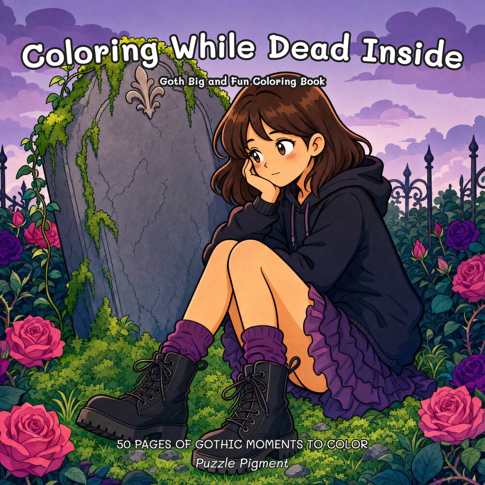 Coloring While Dead Inside coloring book cover
