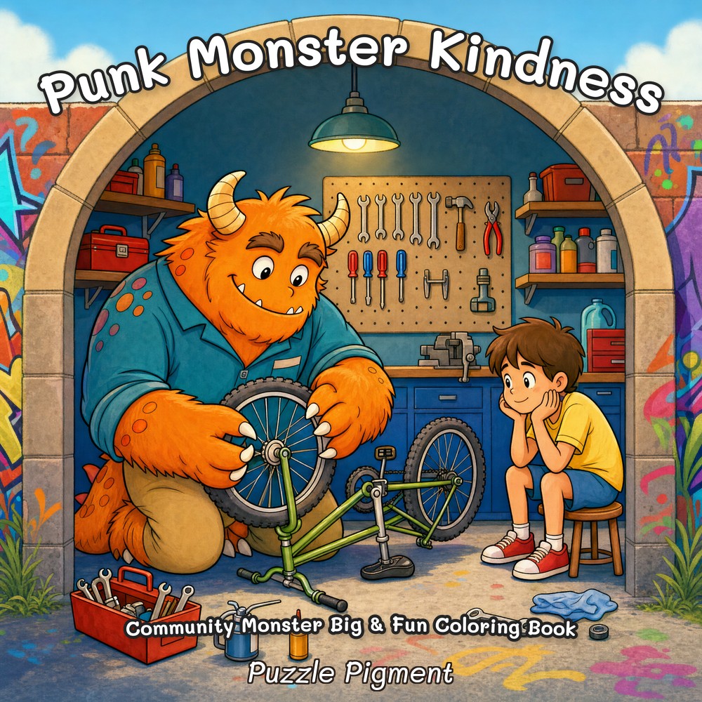 Punk Monster Kindness coloring book cover