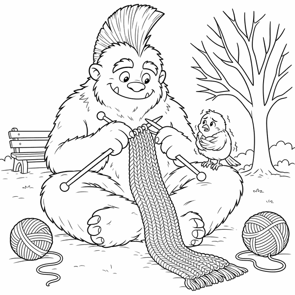 Punk Monster Kindness coloring page 3