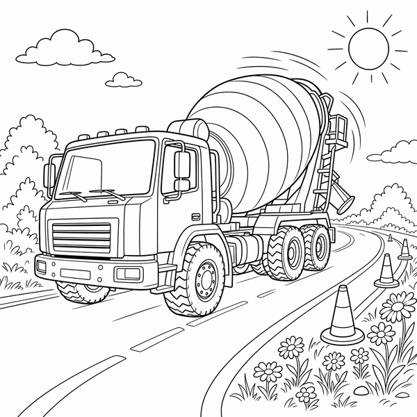Steel and Big Wheels coloring page 3