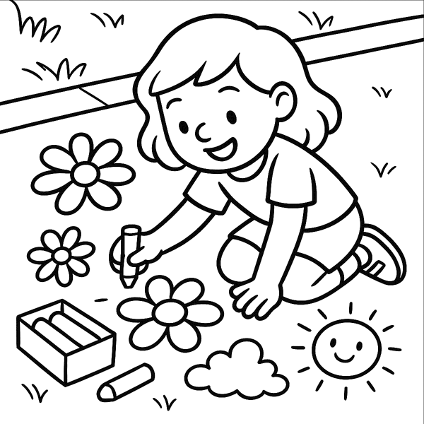 Summer Fun coloring page 1